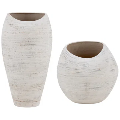 Uttermost Inara Outdoor White Vases Set Of 2