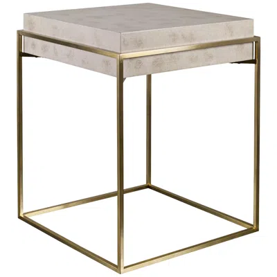 Uttermost Inda 19" Wide Brass And Ivory Square Accent Table