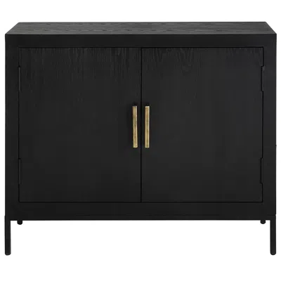 Uttermost Inverness 40"w Dark Ebony Wood 2-door Gold Cabinet