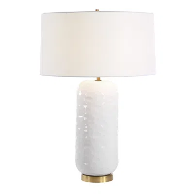Uttermost Iona White Glaze Ceramic Table Lamp