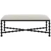 Uttermost Iron Drops 47 1/2" Wide White Fabric Rectangular Bench