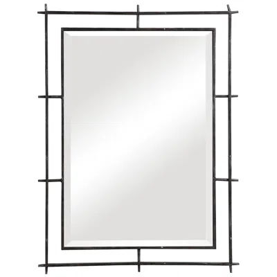 Uttermost Ironworks Ebony 40" X 30" Iron Frame Handcrafted Wall Mirror