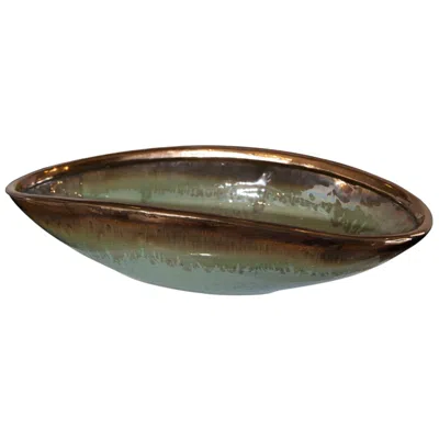 Uttermost Iroquois 15.75 L X 7.5 D X 3.5 H Mint Green Earthenware Bowl