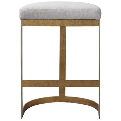 Uttermost Ivanna 26" High Half-round Modern Gold Counter Stool