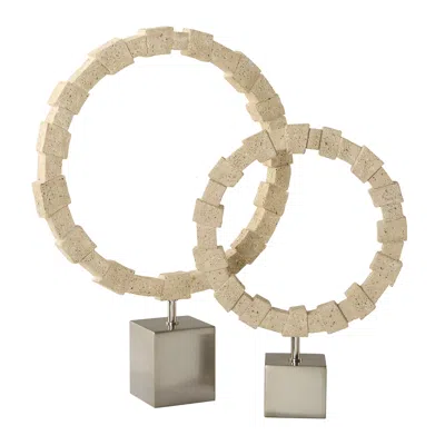 Uttermost Ivory Fusion Rings Set Of 2 Sculptures