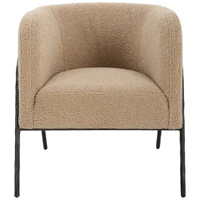 Uttermost Jacobsen Latte Shearling Barrel Accent Chair