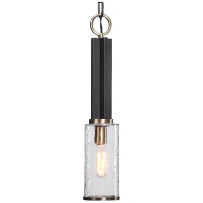 Uttermost Jarsdel 4 1/2" Sanded Black And Brass Mini Pendant Light