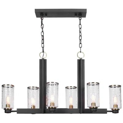 Uttermost Jarsdel 44 1/2"w Black Brass Kitchen Island Light Chandelier