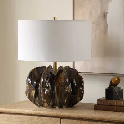 Uttermost Jaudon Brown Glass Table Lamp In Black;brown