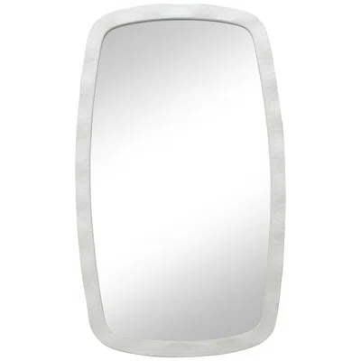 Uttermost Jermaine 22 1/4" X 38" Textured White Round Wall Mirror