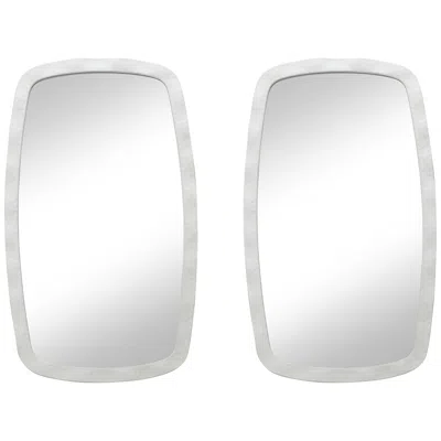 Uttermost Jermaine Textured White 22 1/4" X 38" Wall Mirrors Set Of 2