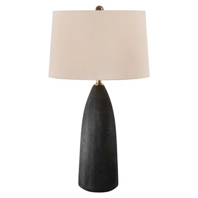 Uttermost Jett 35" High Contemporary Matte Black Ceramic Table Lamp