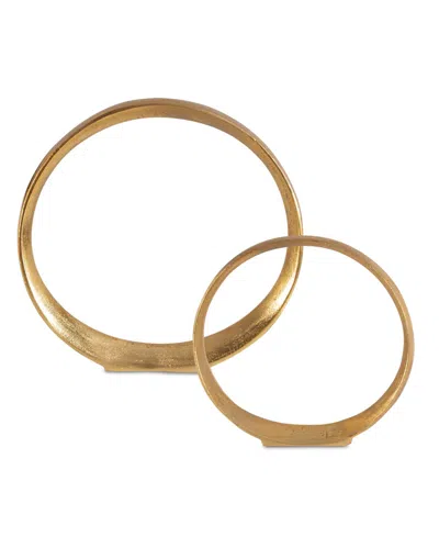Uttermost Jimena Ring Sculptures, Set Of 2 In Gold