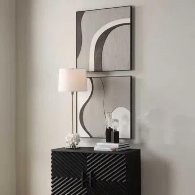Uttermost Joel Modern Wood Wall Art Set/2 In Brown;gray