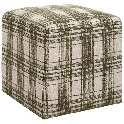 Uttermost Joie 18" Ireland Plaid Fabric Ottoman
