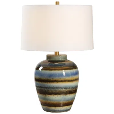 Uttermost Judarn 25 1/2" High Blue And Rust Ceramic Table Lamp
