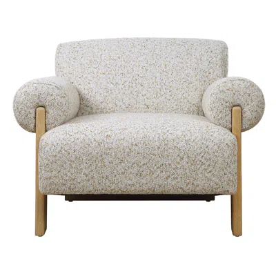 Uttermost Juncture White And Taupe Accent Chair