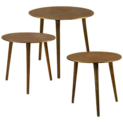 Uttermost Kasai Antique Gold Nesting Coffee Tables Set Of 3