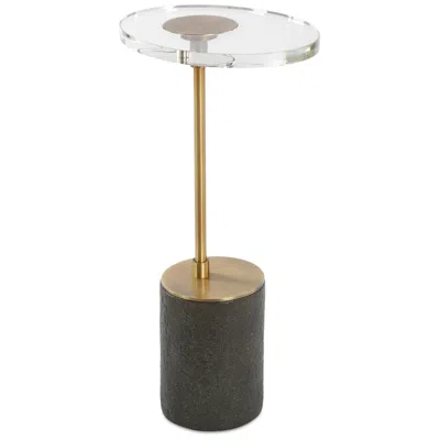 Uttermost Kaufman 22" H Brass And Black Accent Table