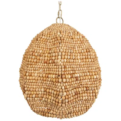 Uttermost Kauri 18" Wide 1 Lt Natural Wood Bead Pendant
