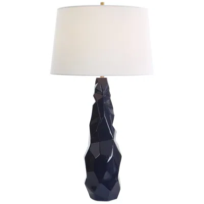 Uttermost Kavos 31" Navy Blue Gloss Glaze Ceramic Table Lamp