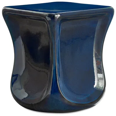 Uttermost Kaz 18 1/4" H X 15" W Deep Blue Outdoor Garden Stool