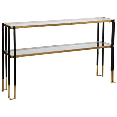 Uttermost Kentmore 53 1/2" Wide Matte Black And Gold Console Table