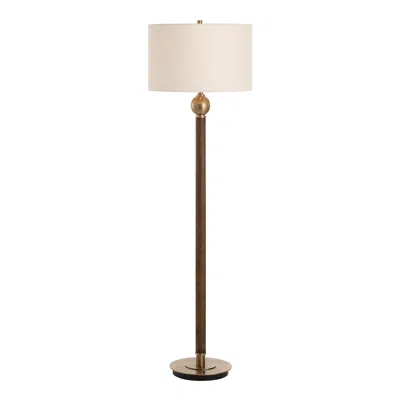 Uttermost Keros 62" High Dark Oak Wood Floor Lamp