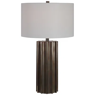 Uttermost Khalio 27.5-in Aged Gunmetal Table Lamp