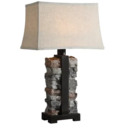 Uttermost Kodiak 28 1/2" Stacked Stone Concrete Outdoor Table Lamp