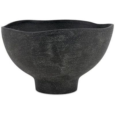 Uttermost Komorebi 13" Wide Matte Black Outdoor Bowl