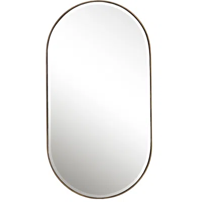 Uttermost Lago Antiqued Golden Bronze 21 1/4" X 40" Oval Wall Mirror