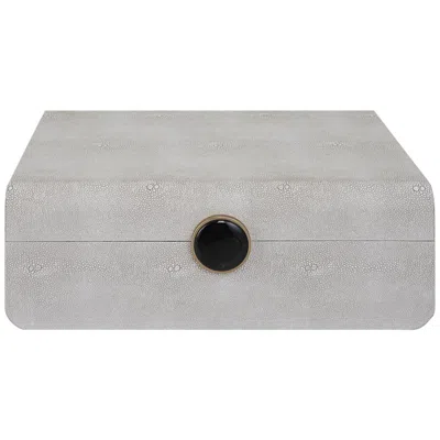 Uttermost Lalique 13" Wide White Decorative Box