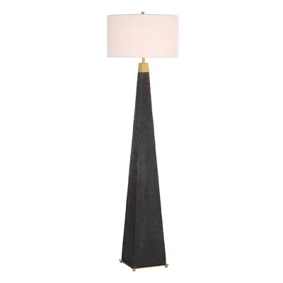 Uttermost Lathey Tapered Burned Wood Buffet Floor Lamp