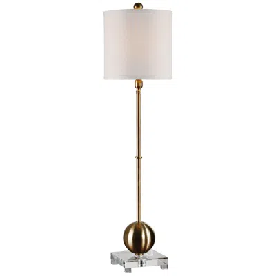 Uttermost Laton 35" High Brass And Crystal Tall Buffet Table Lamp