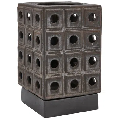 Uttermost Lattice Lantern 12" High Bronze Candleholder