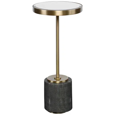 Uttermost Laurier 11 3/4"w Brushed Brass Round Accent Table