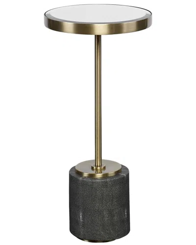 Uttermost Laurier Mirrored Accent Table In Black