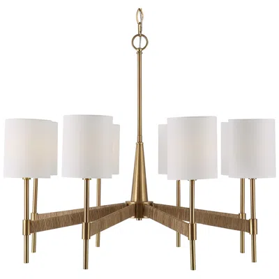 Uttermost Lautoka 32" Wide Warm Brass 8-light Chandelier