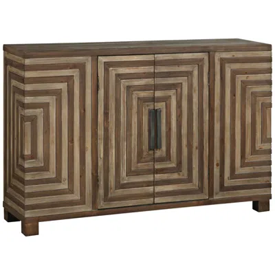 Uttermost Layton 48 1/2" Wide 2-door Rustic Wood Console Cabinet In Brown
