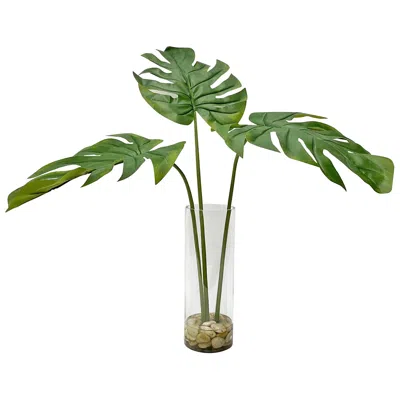 Uttermost Lbero Split Leaf Palm 30" High Faux Plant In Vase