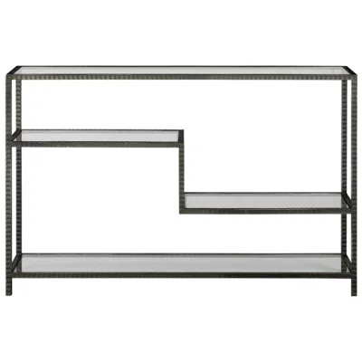 Uttermost Leo 52" Wide Aged Gunmetal Iron Console Table