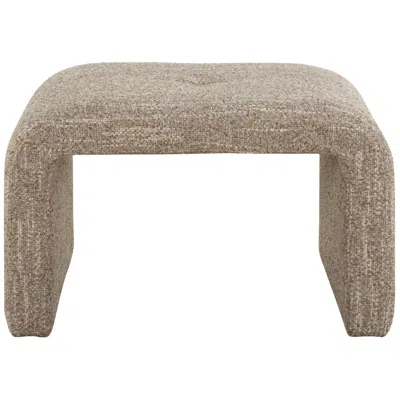 Uttermost Leora 30" Wide Caramel Polyester Fabric Small Bench