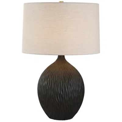 Uttermost Levee 27" Satin Black Ceramic Table Lamp