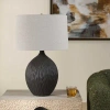 Uttermost Levee Satin Black Table Lamp In Black