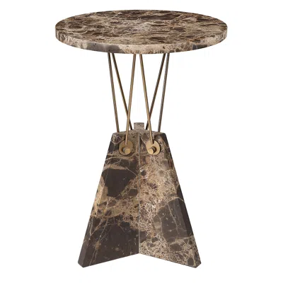 Uttermost Levitate 16" Wide Brown Marble Accent Table