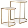 Uttermost Lindon 2-piece Travertine Top Nesting Tables