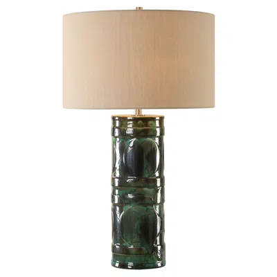 Uttermost Loch 28 1/4" Peacock Green Ceramic Table Lamp