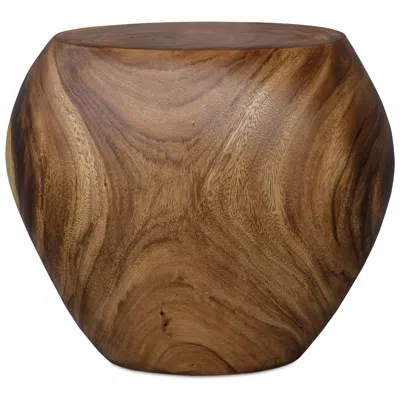 Uttermost Lomas 18" High Suar Wood Accent Stool In Brown