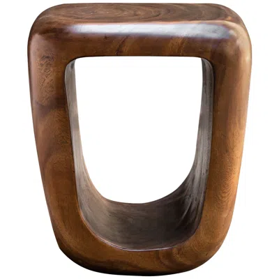 Uttermost Loophole 18" Brown Solid Wood Modern Accent Table
